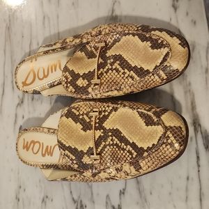 Sam Edelman print snakeprint slip on mule size 10.5